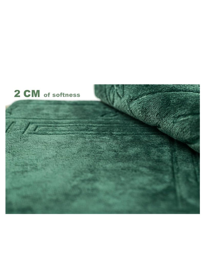 أومون سجادة صلاة قابلة للطي مع مسند ظهر مع حقيبة تخزين لتسهيل السفر، 41.93 × 21.26 بوصة، هدية رمضان الإسلامي/عيد (خضراء الجيش) - Image 4